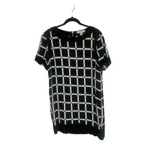 Michael Michael Kors Black White Checkered Short Sleeve Dress Size 16